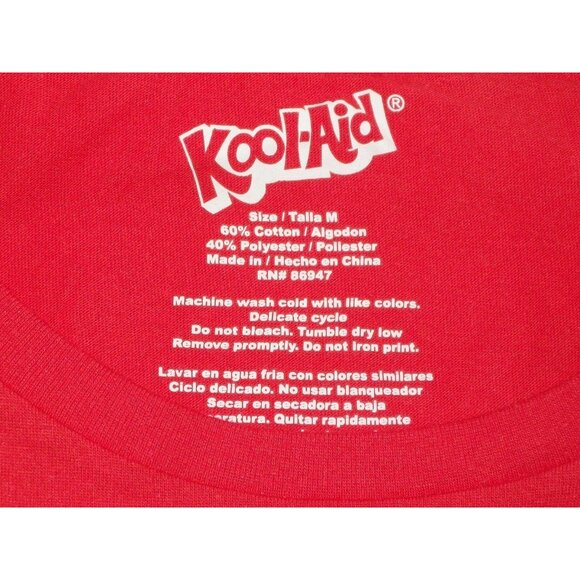 Santa Kool Aid Red Christmas Glitter Tshirt KoolAid Junior 7 9 Size Medium - Picture 6 of 12